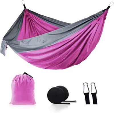 Nylon Hangmat - Kampeerhangmat Schommelstoel - Ontspannen Buiten - Scheurbestendig Parachute Nylon - 270 x 140 cm - Geel