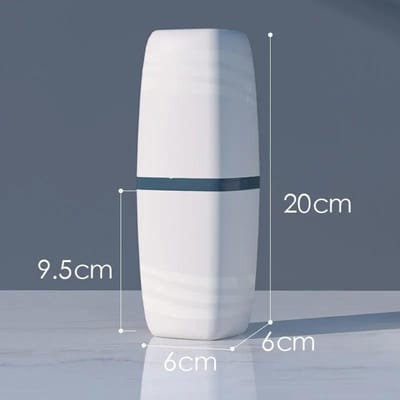 Tasse de lavage portable Tasse à brosse à dents Tasse à bain de bouche Ensemble ménager pour brosses à dents Cylindre à dents Boîte de rangement pour brosse à dents et dentifrice blanc