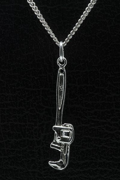 Zilveren Engelse sleutel ketting hanger