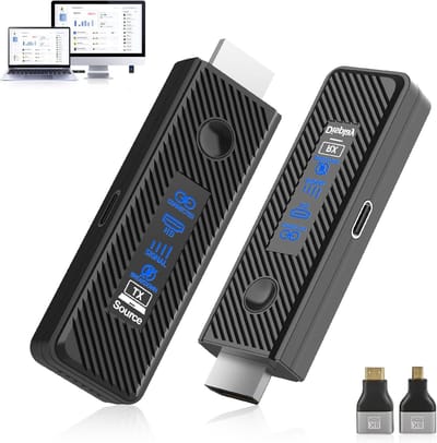 Draadloze HDMI Extender - Draadloze Beamer Zender - Presentaties Delen - 1 Zender 3 Ontvangers - 50 meter bereik - Zwart