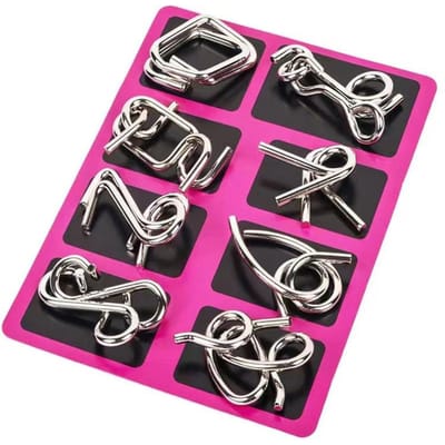 8 Stuks/Set Puzzel Ontgrendelingsring Metaal Montessori Puzzel Logisch Vermogen Training Stressverlichtend Speelgoed Interactief Speelgoed voor Kinderen
