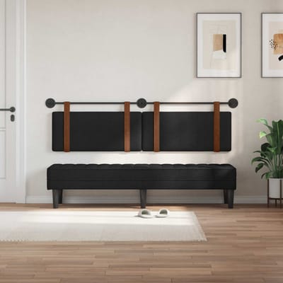 vidaXL - Hangend - hoofdbord - Zwart - Antiek - PU