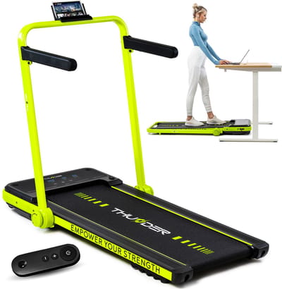 THUNDER Loopband - Opvouwbaar walkingpad - 12 km/u - Bluetooth - 130 kg - THUNDER IMPACT-LIME