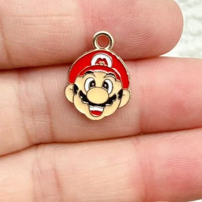 10 stuks Schattige Super Mario Bros DIY Sleutelhanger Metaal Handgemaakte Legering Anime Game Sleutelhanger Sleutelring Cadeau voor Fans brown