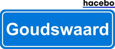 Hacebo - Plaatsnaam Sticker - 29x10 CM - Goudswaard sticker - Verkeersborden sticker - grappige cadeaus - Goudswaard