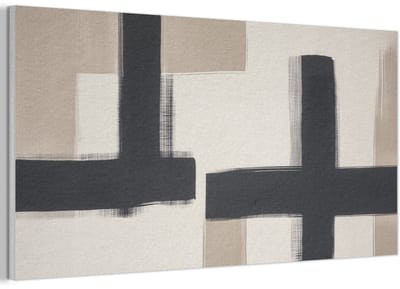 Akoestisch wandpaneel 80x40 cm - Vilt schilderij Zwart - Abstract - Japandi - Akoestische panelen - Geluidsdempende wanddecoratie - Geluidsisolatie woonkamer - Muurdecoratie geluidspanelen