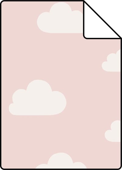 Proefstaal ESTAhome behang wolkjes zacht roze - 26.5 x 21 cm - 139562-S