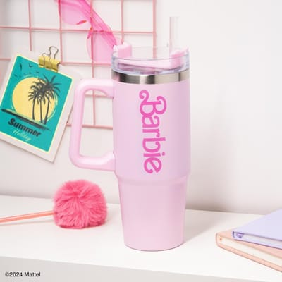 Barbie geïsoleerde beker 1,2L met rietje – travel tumbler met handvat – Paladone