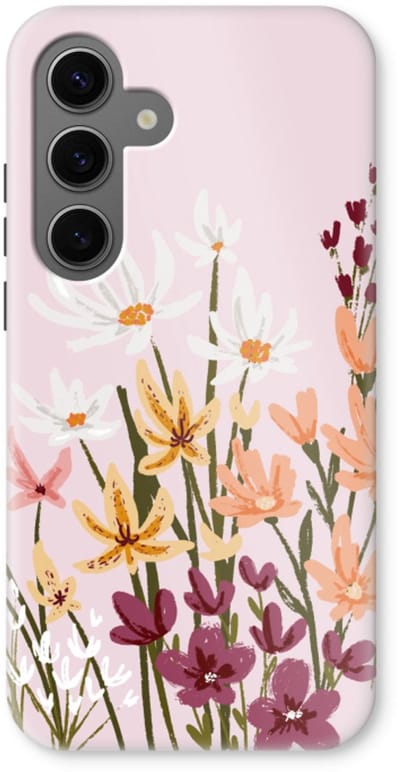 Case Company® - Hoesje geschikt voor Samsung Galaxy S24 hoesje - Painted wildflowers - Tough Case - Maximale Bescherming alle Kanten en Schermrand