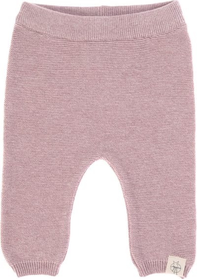 Lässig gebreide baby broek GOTS Garden Explorer light pink 62-68, 2-6 mnd
