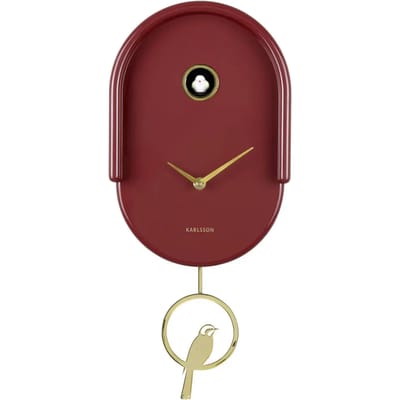 Karlsson Wandklok Tweet - Rood - 20x8.5x42cm - Wandklok Modern