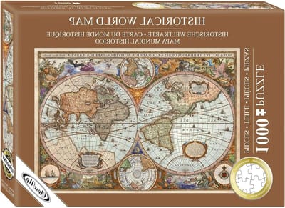 Wereldkaart Puzzel - Legpuzzel Historisch - Ontspannen Tijdverdrijf - Duitse Kwaliteit - 68 x 48 cm - Multicolor