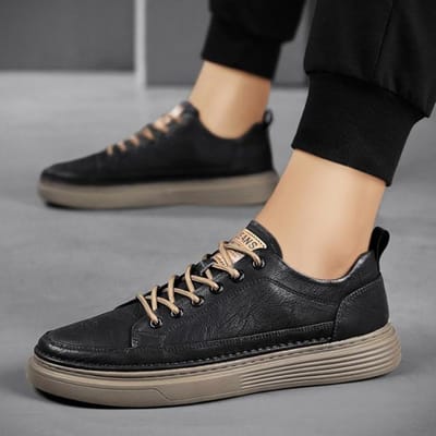 Retro Low-Cut Old Board Schoenen Heren Trend Casual Schoenen Koreaanse Studenten Ademende Sportschoenen Herenschoenen 44 zwartbruine kleur