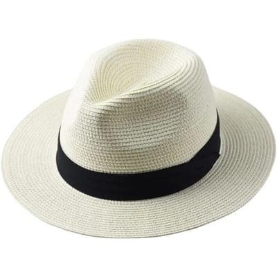 Zomer Grote Maat 64cm Klassieke Zon Hoeden voor Mannen Vrouwen Panama Hoeden Koppel Brede Rand Strand Stro Hoed Grote Hoofd Plus Maat Fedora Hoed XL 61-64cm melkwitte kleur
