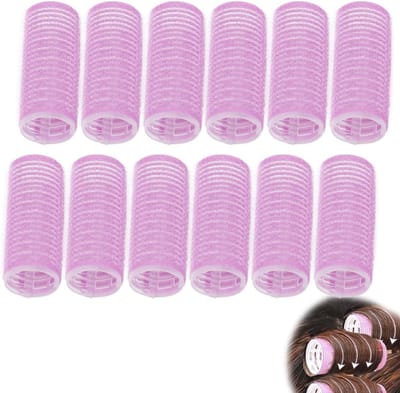 Zelfklevende Haarrollers voor Krullen, 12 Stuks, Kleine Formaat, Brons Kleur, Perfect voor Volume en Textuur