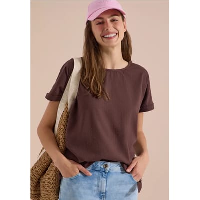 Blouse met ronde hals en knoopdetail