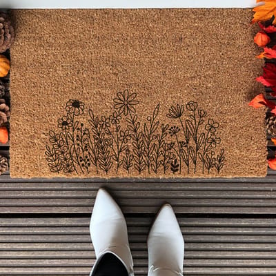 Floral | 60x40 cm | Nieuwe huis cadeau | Ingangsmat | Deurmat met stijl | Verhuizing cadeau | Praktisch & trendy | Perfect voor binnenkomst | Cadeau voor nieuwe woning