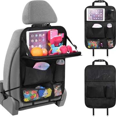 Dailygoody - Autostoel Organizer - Auto Achterbank Organizer - Lichtgewicht en Opvouwbaar - Zwart - 6 Opbergvakken - Reisaccessoires voor SUV en Truck
