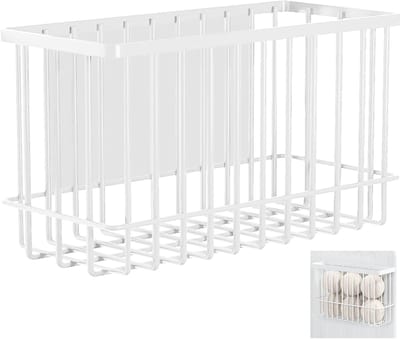 Magnetische Opbergmand voor Droogballen, Perfect voor Organisatie en Opslag in Wasruimte en Koelkast, 25.5 x 7.5 x 15 cm, Wit, Ruimtebesparend en Praktisch