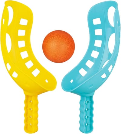 Speelbal Werp Grijp - Buitenspeelgoed Set - Actief Spel - Robuuste Constructie - 24 cm - Beige Geel