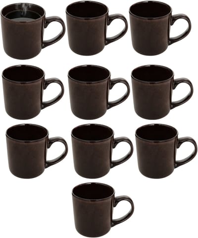Secret de gourmet Koffiemok - 10x - bruin - keramiek - 420 ml - beker - mokken