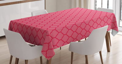 ABAKUHAUS koraal tafelkleed – antiek vierbladig motief – 140x200 cm – wasbaar