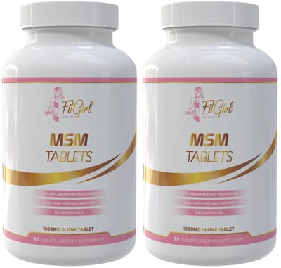FitGirl Nutrition | MSM 1000mg | 2 potten van 90 Tabletten180 servings | Methylsulfonylmethaan | Supplement | Nutriworld