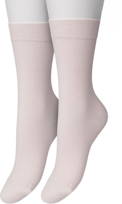 Bonnie Doon Basic Sokken Dames Licht Roze maat 36/42 - 2 paar - Basis Katoenen Sok - Gladde Naden - Brede Boord - Uitstekend Draagcomfort - Perfecte Pasvorm - 2-pack - Multipack - Babyroze - Lichtroze - Poeder - Powder Blush - OL834222.329