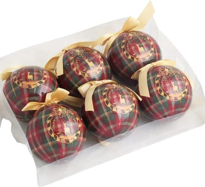 Livano Kerstballen - Kerstversiering - Plastic - Kerstballenset - Stijl 2- 8 cm - 6 stuks