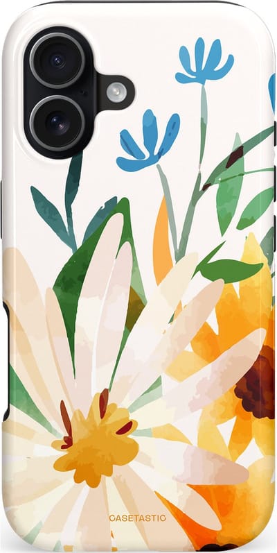 Casetastic hoesje geschikt voor Apple iPhone 17 - MagSafe - Dubbellaagse bescherming - Veld vol zon - Fashion Case - Wit Crème Goud