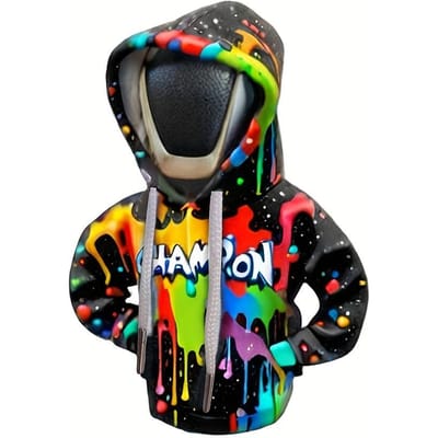 1 stuks Kleurrijke Graffiti Patroon Hoodie Schakelpookhoes Auto Schakelknophoes Schakelpookhoes Auto Schakelstofhoes Auto Toevoegingen Auto Decoratie