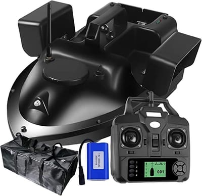 CRLYN® Voerboot Karper - Voerboten voor Karpervissen met GPS voor Voerlocaties - Baitboat met Licht - Zwart