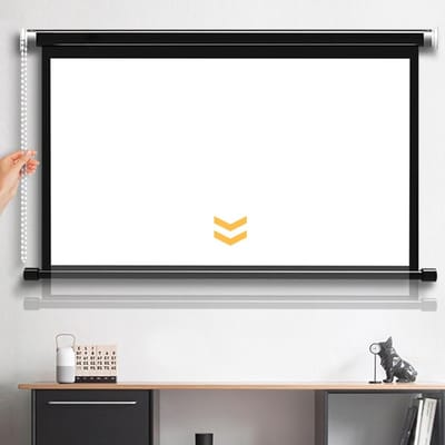 Handmatig projectiescherm naar beneden trekken, intrekbaar projectiescherm wand/plafond gemonteerd kreukvrij lichtgewicht, HD-filmscherm voor filmavond in de achtertuin (72 inch (16:9))