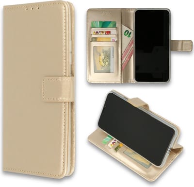 HB Hoesje Geschikt voor Nokia 1.3 Goud - Portemonnee Book Case - Kaarthouder & Magneetlipje