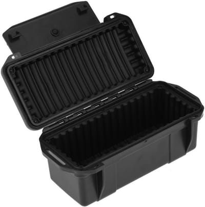 Kleine Waterproof Shockproof Airtight Survival Box - Opslagcontainer - Draagbare Koffer - Zwart - Droogopslagdoos voor Vissen - Kamperen - Buitenactiviteiten