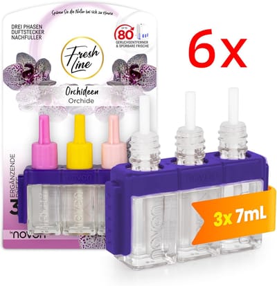 Fresh Line® - Luchtverfrisser Navullingen 6 stuks - Orchide - Werkt met Ambi pur/Ferbreze 3VOLUTION