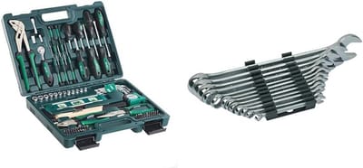 Complete Gereedschapskoffer en Combinatiesleutelset - 87 Delige en 12 Delige Sets voor Professioneel Gebruik