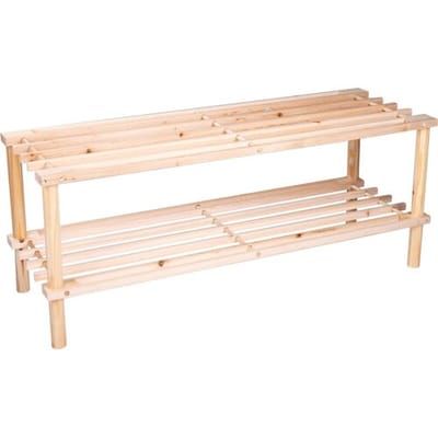 alpina Schoenenrek - 74 x 26 x 30 CM - Twee Lagen - Hout - FSC Gecertificeerd - Beige