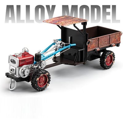 1:32 Handgeleide Tractor Model Speelgoedauto Intrekbare Achterbak Muziek Licht Landbouw Transport Voertuigen Modellen Kinderspeelgoed