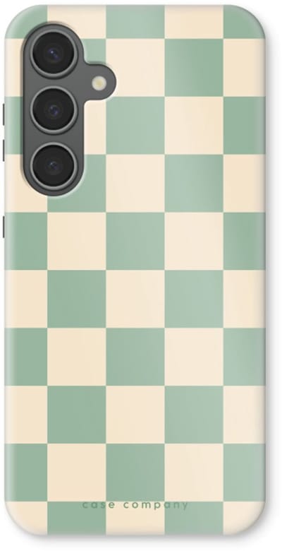 Case Company® - Hoesje geschikt voor Samsung Galaxy S24 Plus hoesje - Checkered Mint - Tough Case - Maximale Bescherming alle Kanten en Schermrand