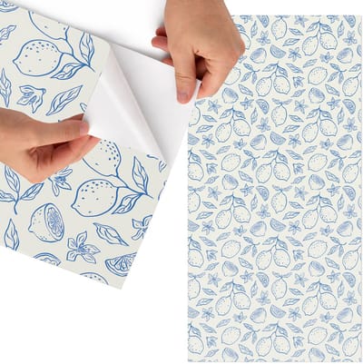 Tulup Meubelfolie - Citruspatroon Wrapfolie Keuken - 75x150 cm - Blauw Meubelfolie - Decoratiefolie - Minimalist Meubelfolie - Meubel Wrap Folie - Woonkamer decoratie - Achtergronden en patronen