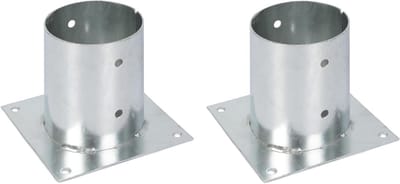 Schroefhuls voor palen - Paalhouder - Houten constructies bouwen - Thermisch verzinkt staal - Ø121 mm set van 2 - Zilverkleurig