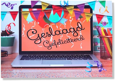 Geslaagd Wenskaart - 12x17cm - Gevouwen kaart inclusief envelop - Diploma Gehaald
