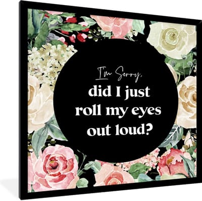 Fotolijst incl. Poster - Tiener - Quote - Ogen - 40x40 cm - Posterlijst