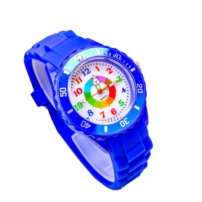 Kinderhorloge Regenboog – Jongens – Meisjes – Siliconen Bandje – Blauw