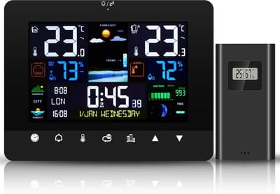 Multifunctioneel Draadloos Weerstation met Temperatuur, Luchtvochtigheid en Weersvoorspelling