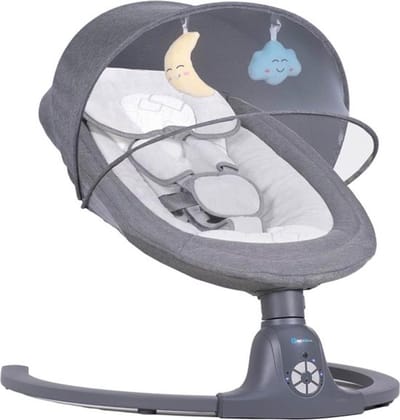 Luxe Elektrische Wipstoel – Schommelstoel – Elektrische Babyschommel – Geprogrammeerde Melodieën – Stijlvol Design – Donkergrijs