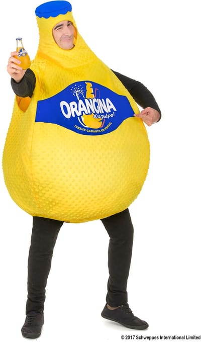 Vegaoo - Orangina fles kostuum voor volwassenen