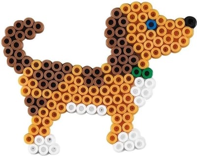 Hama midi KLEIN HONDJE / TECKEL strijkkralen vormpje / figuur / grondplaat voor normale strijkparels (strijkkralenbordje / legbordje dier), creatief kralen cadeau idee voor kinderfeestje / vakantie!