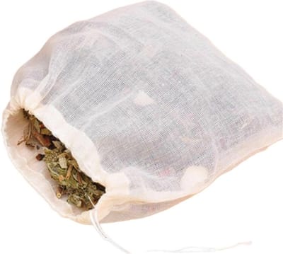 Linnen Burlap Tasje - Mousseline Zakjes - Bewaren van Kruiden - Stevig Katoenen Materiaal - Meerdere Maten - Lichtgeel